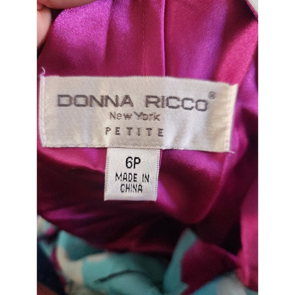 Y2k Donna Ricco New York Floral Mid Length Dress 6p - Picture 8 of 9